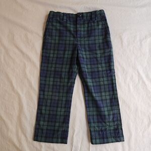 Vineyard Vines Boys Holiday Plaid Breaker Pant in Blue and Green Cotton Pants